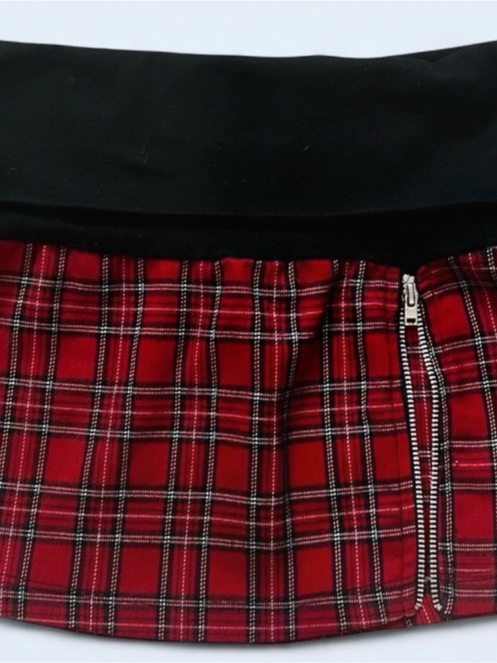Vintage Y2K Drop Waist Forever 21 Red Plaid Mini Skirt